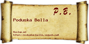 Poduska Bella névjegykártya
